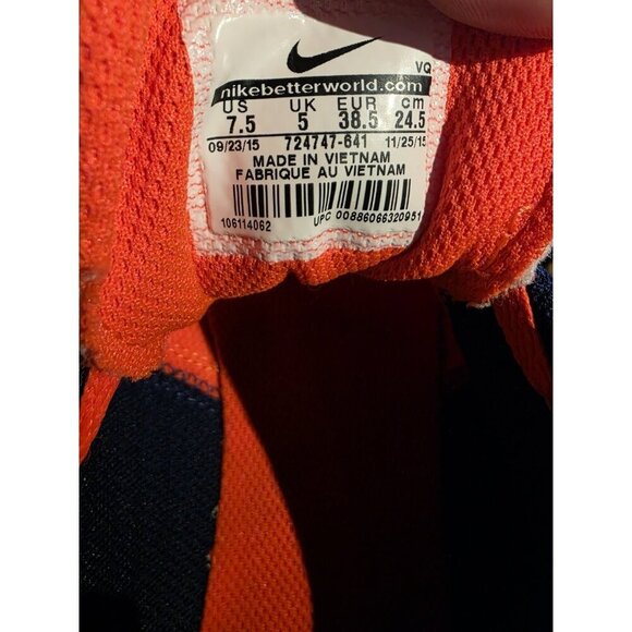 Nike Mini Sneaker Lace Casual Sneakers, #724747-641, Solar/Navy, Womens Size 7.5 - Picture 9 of 9